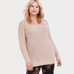 Torrid Tan Crisscross Back Tunic Sweater NWT